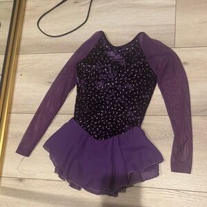 Charming Purple Kids Figure Skating Costume